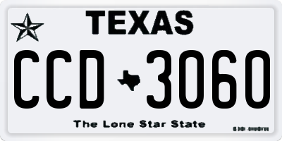 TX license plate CCD3060