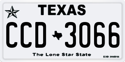 TX license plate CCD3066