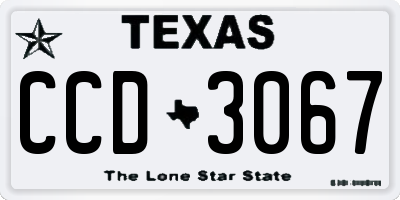 TX license plate CCD3067