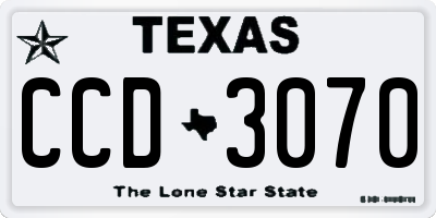 TX license plate CCD3070