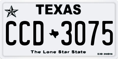 TX license plate CCD3075