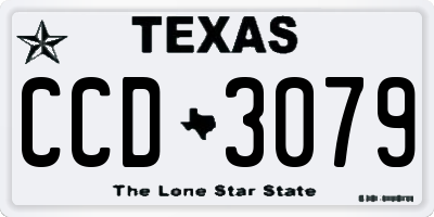 TX license plate CCD3079