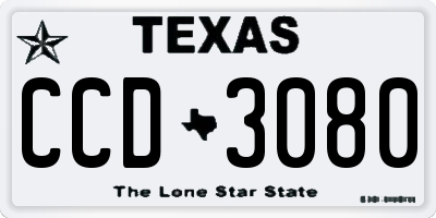 TX license plate CCD3080
