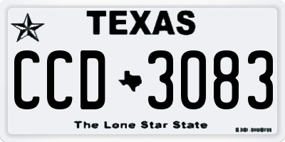 TX license plate CCD3083