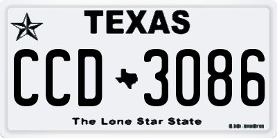 TX license plate CCD3086