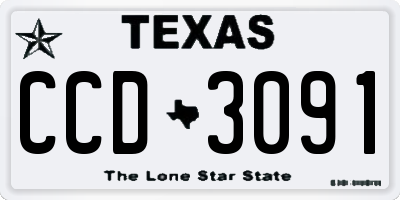TX license plate CCD3091