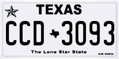 TX license plate CCD3093