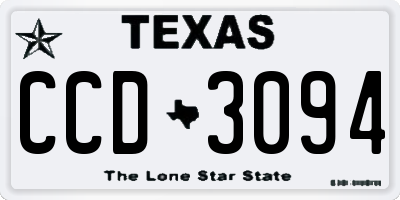 TX license plate CCD3094