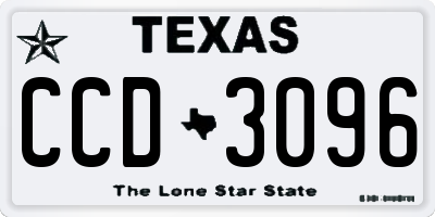 TX license plate CCD3096