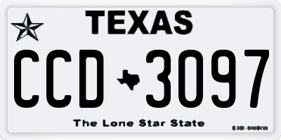 TX license plate CCD3097
