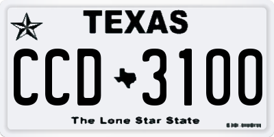 TX license plate CCD3100