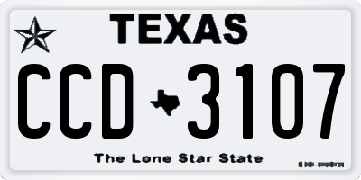 TX license plate CCD3107