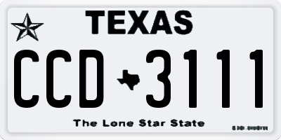 TX license plate CCD3111