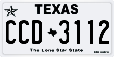 TX license plate CCD3112