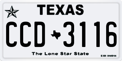 TX license plate CCD3116