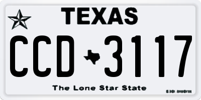 TX license plate CCD3117