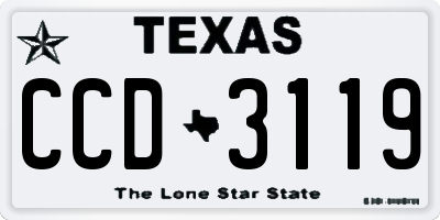 TX license plate CCD3119
