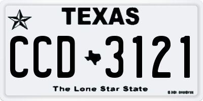 TX license plate CCD3121