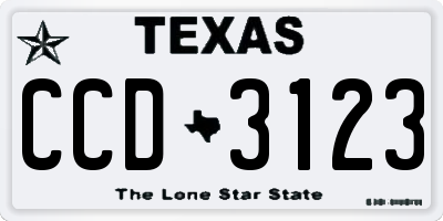 TX license plate CCD3123