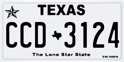 TX license plate CCD3124