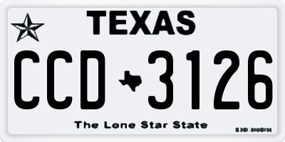 TX license plate CCD3126