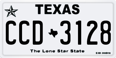 TX license plate CCD3128