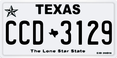 TX license plate CCD3129