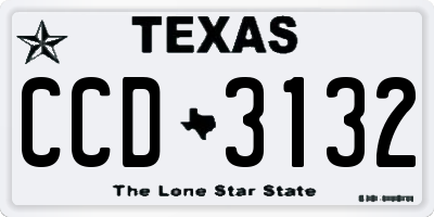 TX license plate CCD3132