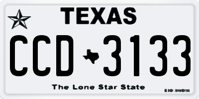 TX license plate CCD3133