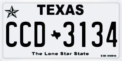 TX license plate CCD3134