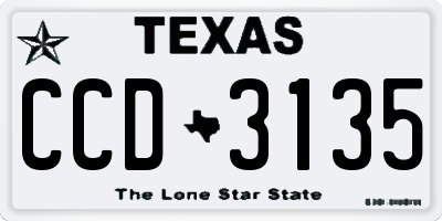 TX license plate CCD3135