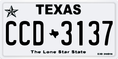 TX license plate CCD3137