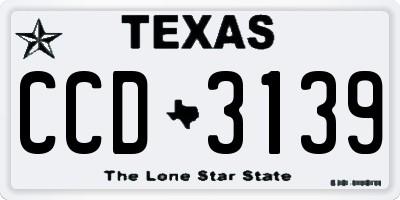 TX license plate CCD3139