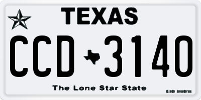 TX license plate CCD3140