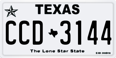 TX license plate CCD3144