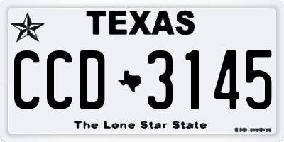TX license plate CCD3145