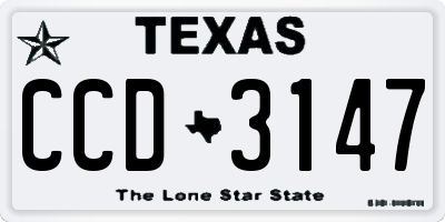 TX license plate CCD3147