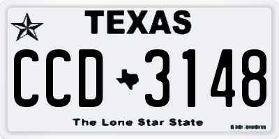 TX license plate CCD3148