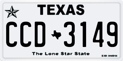 TX license plate CCD3149