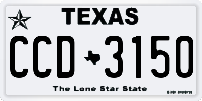 TX license plate CCD3150