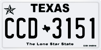 TX license plate CCD3151