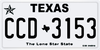 TX license plate CCD3153