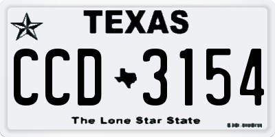 TX license plate CCD3154