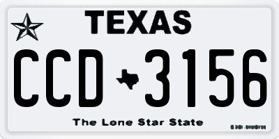 TX license plate CCD3156