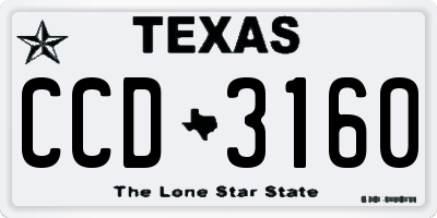 TX license plate CCD3160