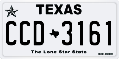 TX license plate CCD3161
