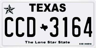 TX license plate CCD3164