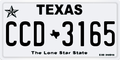 TX license plate CCD3165