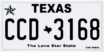 TX license plate CCD3168