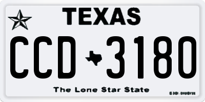 TX license plate CCD3180